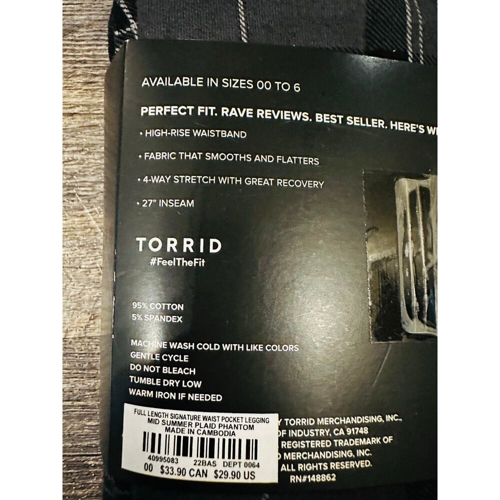 Torrid Plaid Premium Leggings 00 - Picture 4 of 4